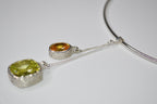 N°7 – Collier en argent 925, oxyde de zirconium jaune et péridot
