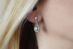 N°6 – 925 sterling silver and olive green cubic zirconia earrings
